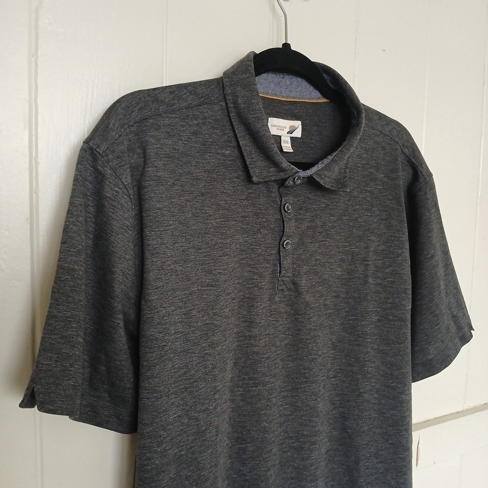 Fundamental Coast Los Angeles Shirt Polo Golf Men's XXL Gray Stretch Blend SS‎